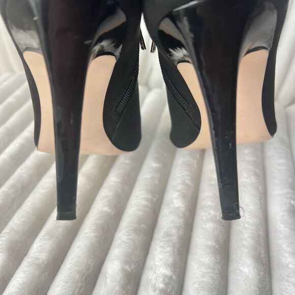 Calvin Klein Nastassia Suede Leather D'orsay Cutout Peep Toe Bootie Heels US 10 - Picture 5 of 15